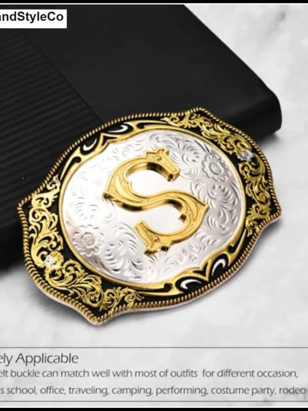 Metal Alphabet Letters Belt Buckle for Men Women Cowboy Western Snap on Belt